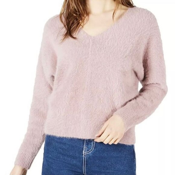 Sage The Label Dusty Lilac Angora Oversized V Neck Sweater Fairy Romantic XS - Picture 2 of 15